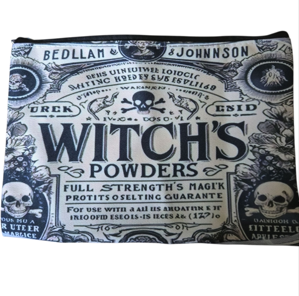 Black and White Witch's Powders Cosmetic Bag - Picture 2 of 5